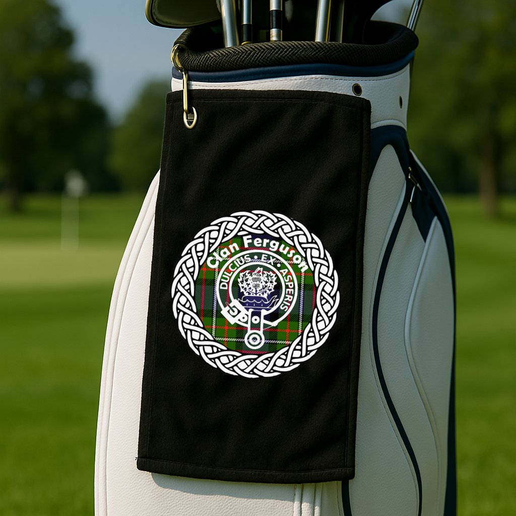 Ferguson Surname Scottish Clan Tartan Crest Badge Golf Towel