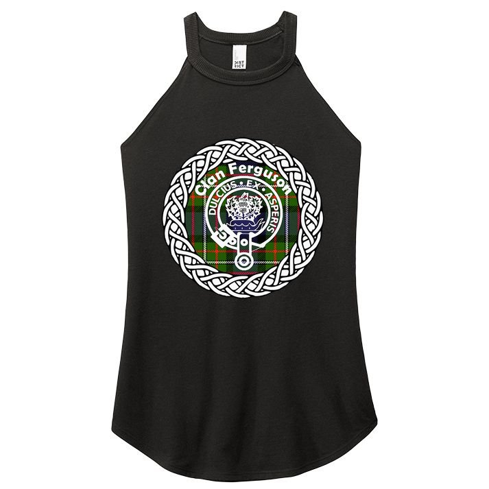 Ferguson Surname Scottish Clan Tartan Crest Badge Women's Perfect Tri Rocker Tank