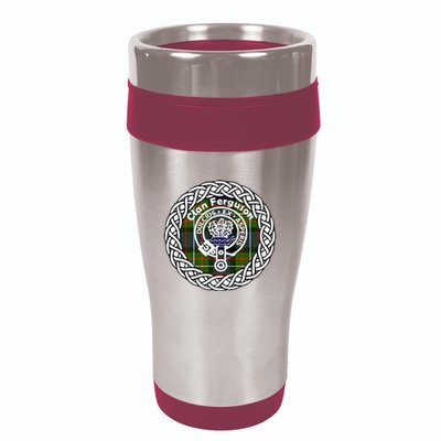Ferguson Surname Scottish Clan Tartan Crest Badge 16oz Travel Tumbler