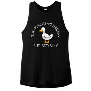 Funny Stay Silly Goose Horrors Are Endless Meme Ladies PosiCharge Tri-Blend Wicking Tank