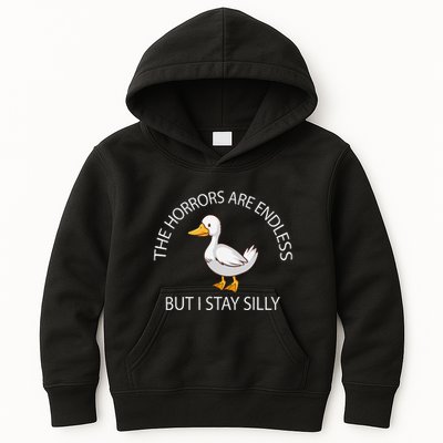 Funny Stay Silly Goose Horrors Are Endless Meme Kids Hoodie