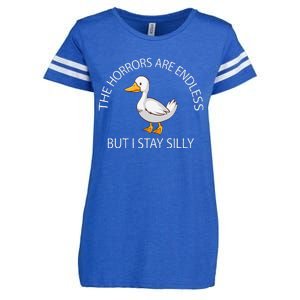 Funny Stay Silly Goose Horrors Are Endless Meme Enza Ladies Jersey Football T-Shirt