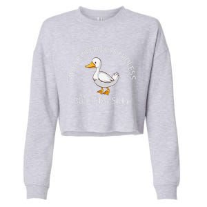 Funny Stay Silly Goose Horrors Are Endless Meme Cropped Pullover Crew