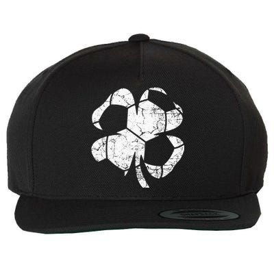 funny Soccer St Patricks Day Shamrock Wool Snapback Cap