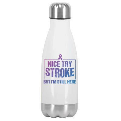 Funny Stroke Survivor Gift Cute Brain Attacks Gift Stainless Steel Insulated Water Bottle