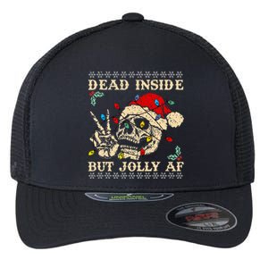 Festive Sarcastic Snarky Skeleton Ugly Christmas Flexfit Unipanel Trucker Cap