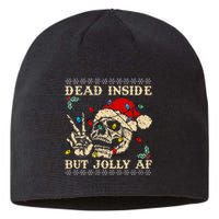 Festive Sarcastic Snarky Skeleton Ugly Christmas Sustainable Beanie