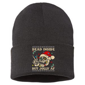 Festive Sarcastic Snarky Skeleton Ugly Christmas Sustainable Knit Beanie