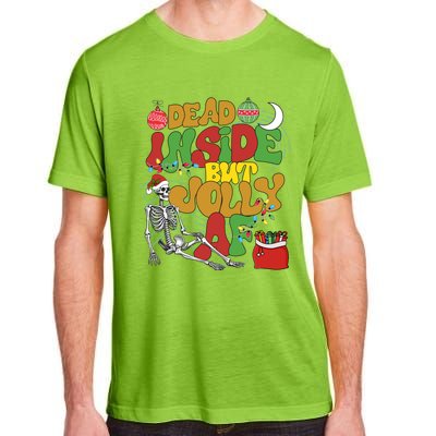 Funny Santa Skeleton Dead Inside But Jolly Af Xmas Outfit Gift Adult ChromaSoft Performance T-Shirt