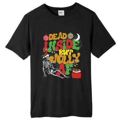 Funny Santa Skeleton Dead Inside But Jolly Af Xmas Outfit Gift Tall Fusion ChromaSoft Performance T-Shirt