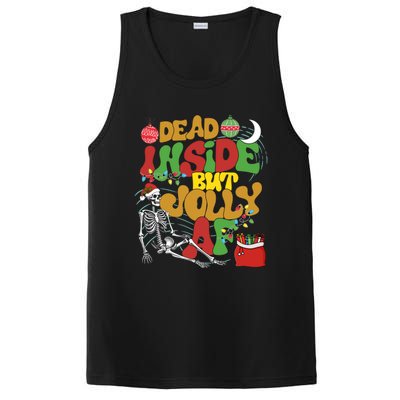 Funny Santa Skeleton Dead Inside But Jolly Af Xmas Outfit Gift PosiCharge Competitor Tank