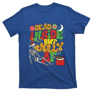 Funny Santa Skeleton Dead Inside But Jolly Af Xmas Outfit Gift T-Shirt