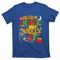 Funny Santa Skeleton Dead Inside But Jolly Af Xmas Outfit Gift T-Shirt