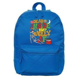 Funny Santa Skeleton Dead Inside But Jolly Af Xmas Outfit Gift 16 in Basic Backpack