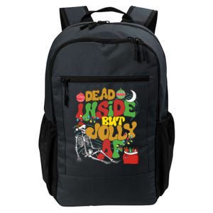 Funny Santa Skeleton Dead Inside But Jolly Af Xmas Outfit Gift Daily Commute Backpack