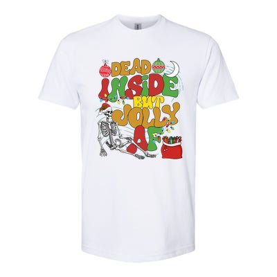 Funny Santa Skeleton Dead Inside But Jolly Af Xmas Outfit Gift Softstyle CVC T-Shirt