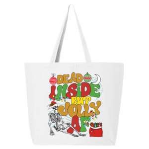 Funny Santa Skeleton Dead Inside But Jolly Af Xmas Outfit Gift 25L Jumbo Tote