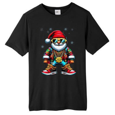 Funny Santa Sunglasses And Wear A Gold Necklace Christmas Tall Fusion ChromaSoft Performance T-Shirt