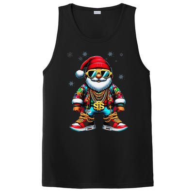 Funny Santa Sunglasses And Wear A Gold Necklace Christmas PosiCharge Competitor Tank