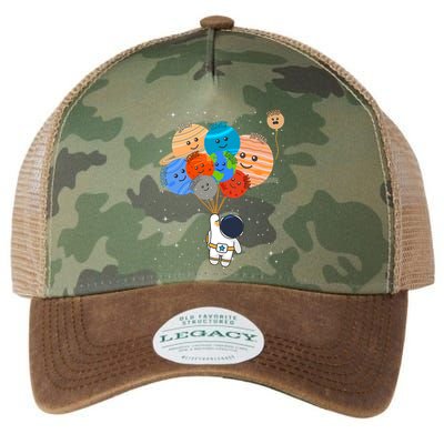Funny Solar System Astronaut Holding Planet Balloons Pluto Legacy Tie Dye Trucker Hat