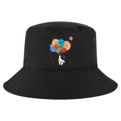 Funny Solar System Astronaut Holding Planet Balloons Pluto Cool Comfort Performance Bucket Hat