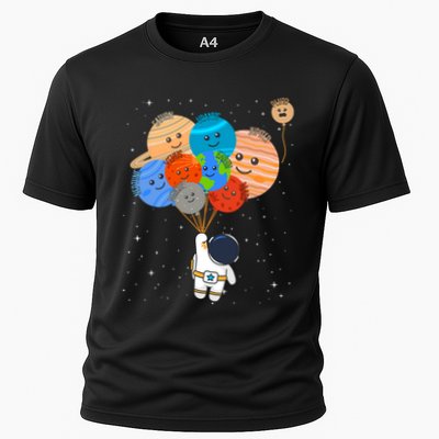 Funny Solar System Astronaut Holding Planet Balloons Pluto Performance Shirt