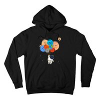 Funny Solar System Astronaut Holding Planet Balloons Pluto Hoodie