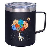 Funny Solar System Astronaut Holding Planet Balloons Pluto 12oz Stainless Steel Coffee Mug