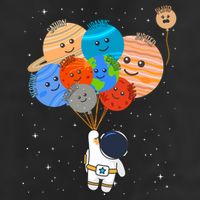 Funny Solar System Astronaut Holding Planet Balloons Pluto 12oz Stainless Steel Coffee Mug