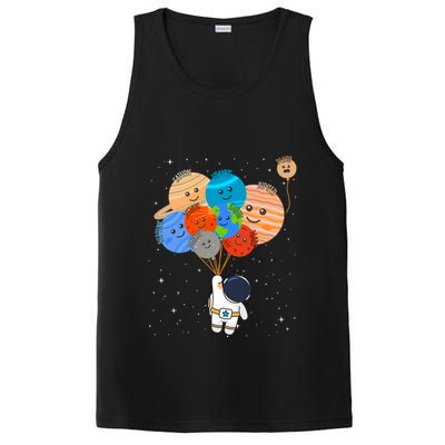 Funny Solar System Astronaut Holding Planet Balloons Pluto PosiCharge Competitor Tank