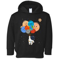 Funny Solar System Astronaut Holding Planet Balloons Pluto Toddler Hoodie