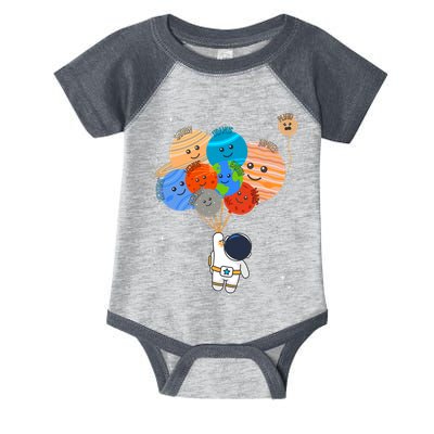 Funny Solar System Astronaut Holding Planet Balloons Pluto Infant Baby Jersey Bodysuit