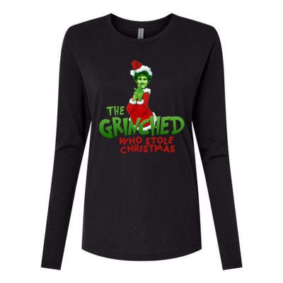 FTX SBF Sam Bankman Fried The Grinched Who Stole Christmas Womens Cotton Relaxed Long Sleeve T-Shirt