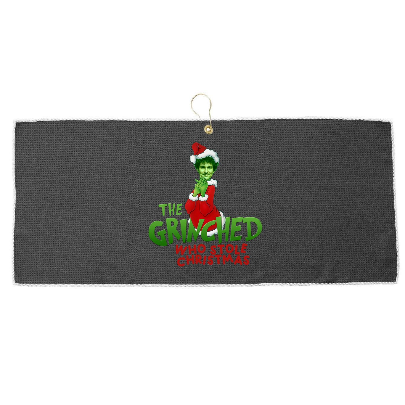 FTX SBF Sam Bankman Fried The Grinched Who Stole Christmas Large Microfiber Waffle Golf Towel