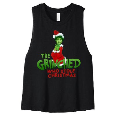 FTX SBF Sam Bankman Fried The Grinched Who Stole Christmas Women's Racerback Cropped Tank