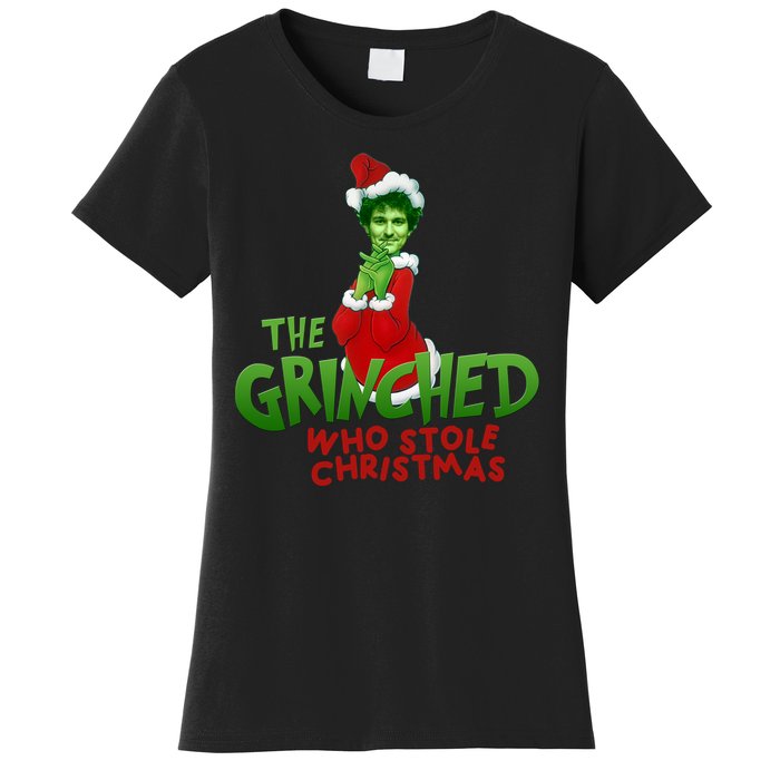 FTX SBF Sam Bankman Fried The Grinched Who Stole Christmas Women's T-Shirt