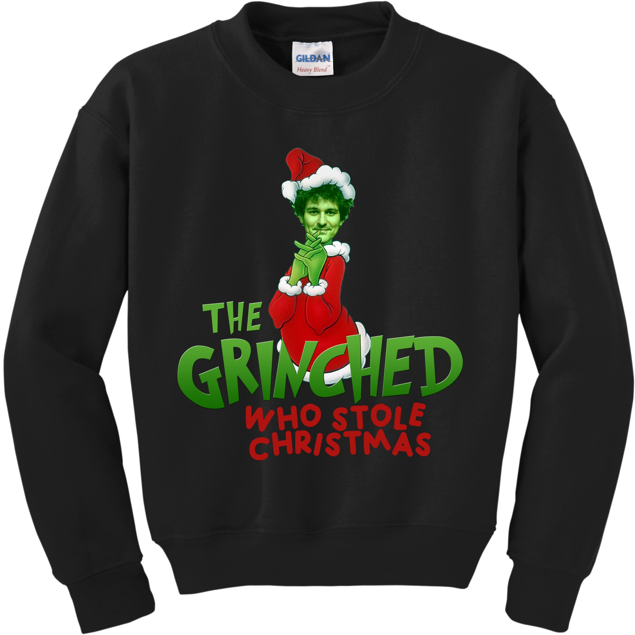 FTX SBF Sam Bankman Fried The Grinched Who Stole Christmas Kids Sweatshirt