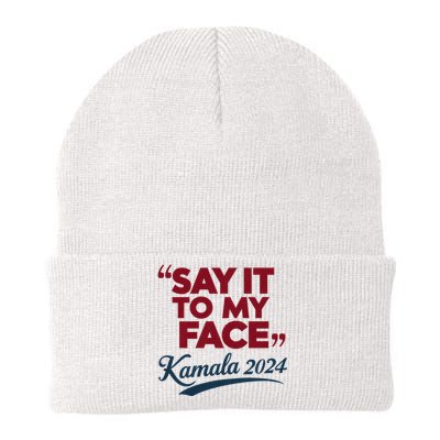 Funny Saying Say It To My Face Harris Presidential 2024 Knit Cap Winter Beanie