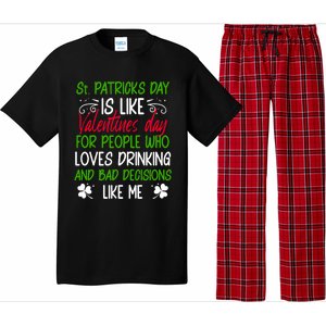 Funny Sarcastic St Patricks Day Saying Lucky Irish Shamrock Gift Pajama Set