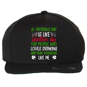 Funny Sarcastic St Patricks Day Saying Lucky Irish Shamrock Gift Wool Snapback Cap