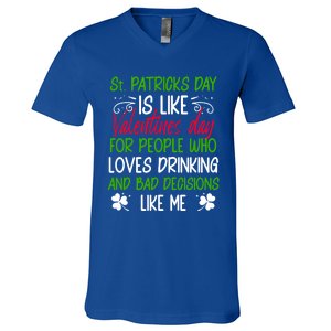 Funny Sarcastic St Patricks Day Saying Lucky Irish Shamrock Gift V-Neck T-Shirt