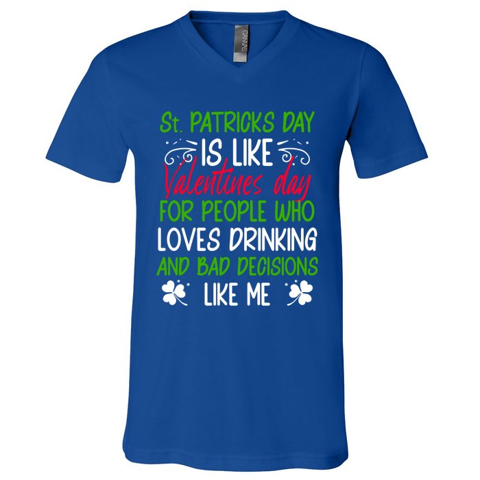 Funny Sarcastic St Patricks Day Saying Lucky Irish Shamrock Gift V-Neck T-Shirt