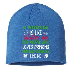 Funny Sarcastic St Patricks Day Saying Lucky Irish Shamrock Gift Sustainable Beanie