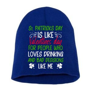 Funny Sarcastic St Patricks Day Saying Lucky Irish Shamrock Gift Short Acrylic Beanie