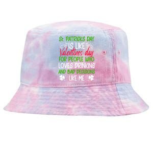 Funny Sarcastic St Patricks Day Saying Lucky Irish Shamrock Gift Tie-Dyed Bucket Hat