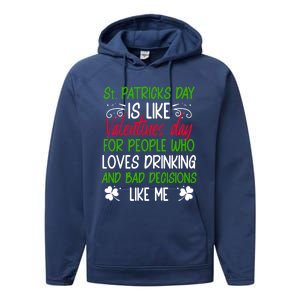 Funny Sarcastic St Patricks Day Saying Lucky Irish Shamrock Gift Performance Fleece Hoodie