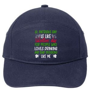 Funny Sarcastic St Patricks Day Saying Lucky Irish Shamrock Gift 7-Panel Snapback Hat