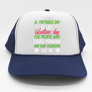 Funny Sarcastic St Patricks Day Saying Lucky Irish Shamrock Gift Trucker Hat