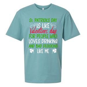 Funny Sarcastic St Patricks Day Saying Lucky Irish Shamrock Gift Sueded Cloud Jersey T-Shirt