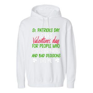 Funny Sarcastic St Patricks Day Saying Lucky Irish Shamrock Gift Garment-Dyed Fleece Hoodie